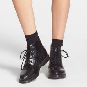 emmeline smooth leather lace up ankle boots